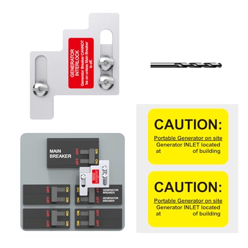 Natupal Generator Interlock Kit Compatible with GE 100 Amp Panels. 1 3/8 Inches Spacing Between Main and Generator Breaker Professional and Interlock Kit