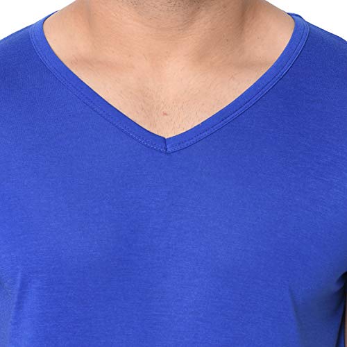 Image of Men's Cotton Blend Half Sleeve V Neck Tshirt