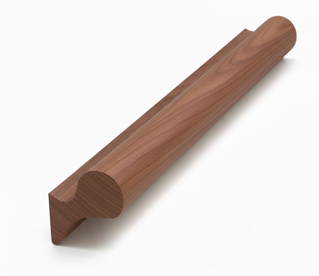 94mm x 34mm Sapele Hard Wood Pigs Ear Wall Mounted Staircase Handrail 1.8m-4.2m (2.4m)