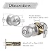 Probrico Brushed Nickel Interior Door Knob, Privacy Door Knob for Bathroom Bedroom, Stainless Steel Door Knob with Lock for Interior Door, 1 Pack