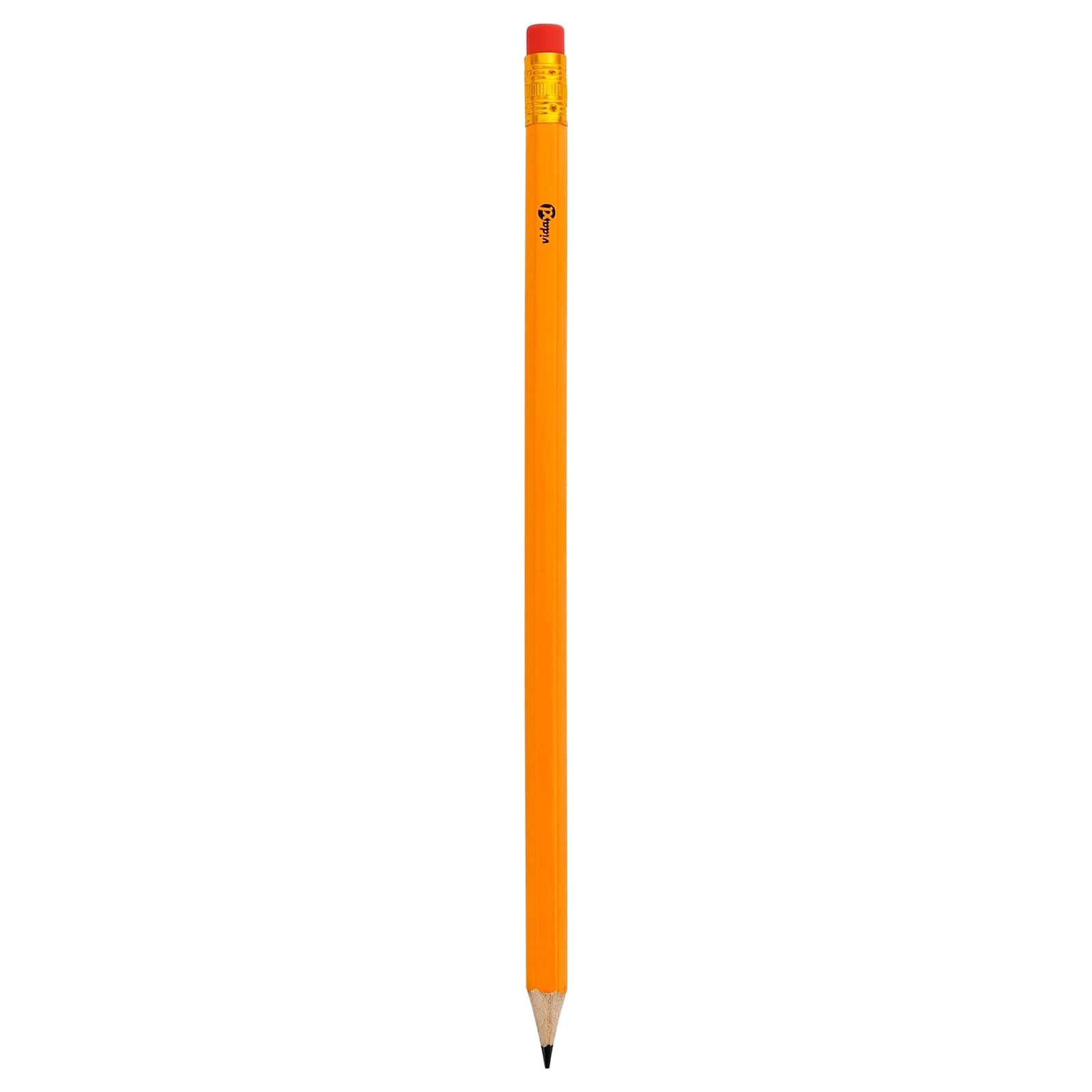 vidaXL Lápices HB 1000 uds. Ø 0,7 x 18,5 cm Amarillo, HB Lápiz hexagonal con goma y férulo, lápices graffite listos para usar para bocetos y notas
