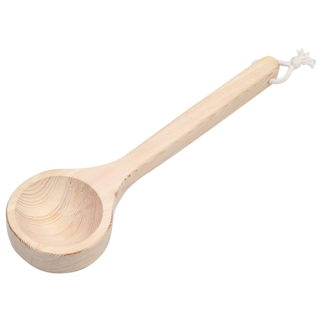vidaXL Set de Cubeta y Cucharón para Sauna SPA Accesorio Juego Cubo Barril Vapor Baño Mango Relajante Recipiente Madera Maciza de Pino