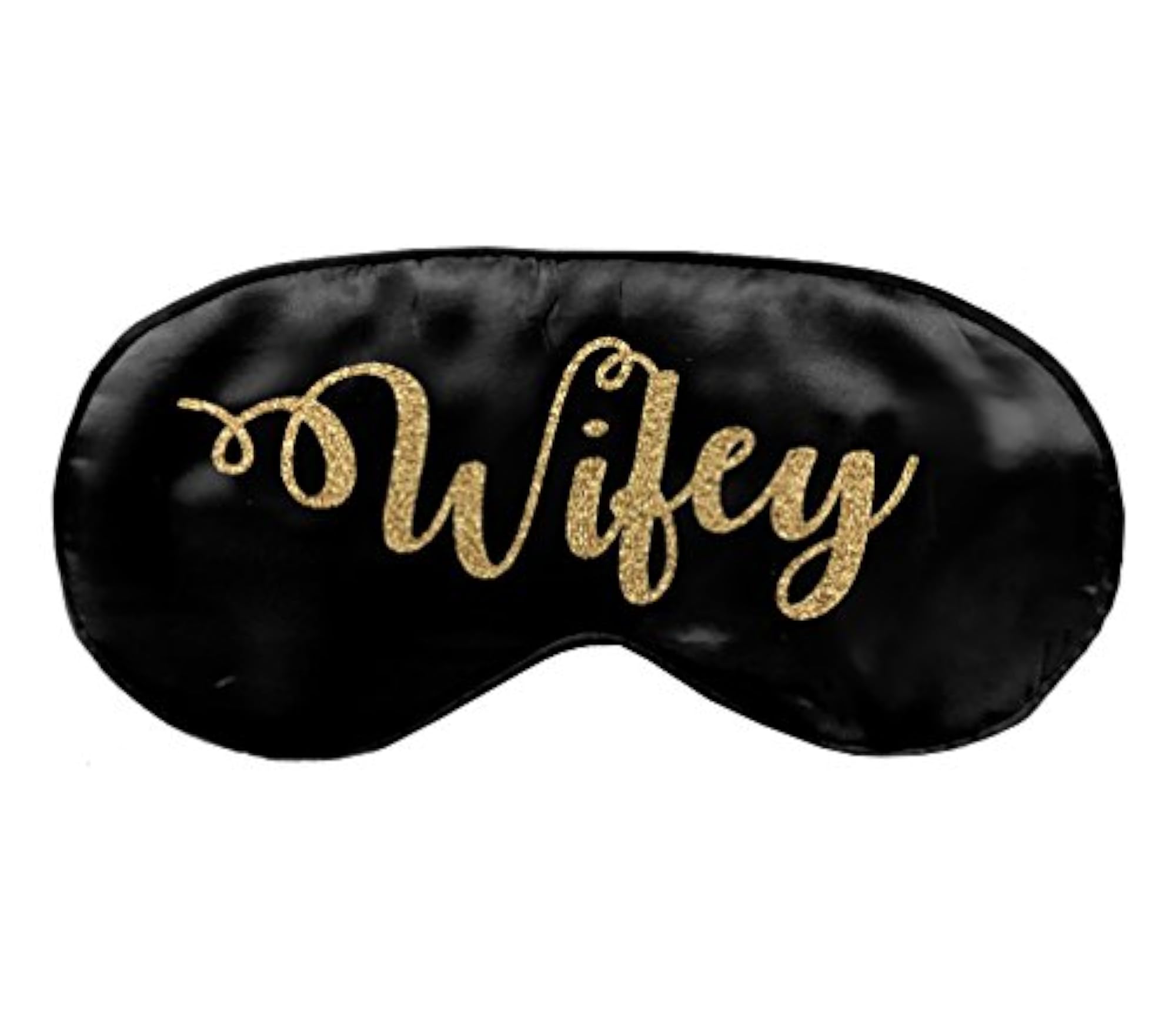 Wifey Silk Sleep Eye Mask - Black and Gold