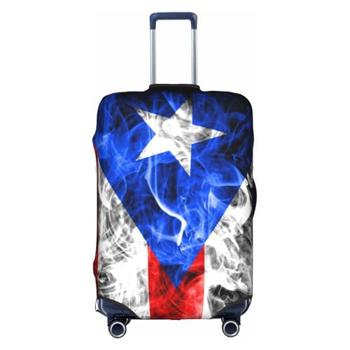 Puerto Rico Flag Travel Luggage Cover Elastic Suitcase Protector Washable Baggage Covers For Trunk Case Fits 18-21 Inch Luggage