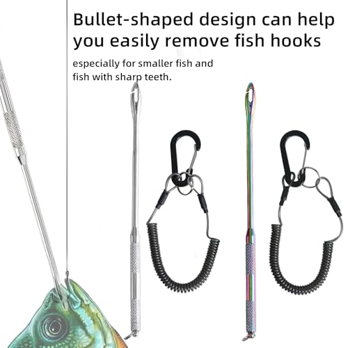 HONGYAN Fish Hook Remover Tool - 2 Pack Fishing Dehooker with Retractable Lanyard, Quick Release Descending Device for Saltwater Freshwater Fishing