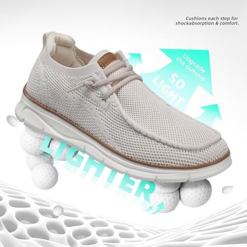 Image of Mens Slip-on Loafers Comfortable Boat Shoes Casual Walking Sneakers Mesh Business Oxfords Work Lightweight Soft Sole