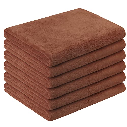Image of JML Microfiber Bath Towels, Bath Towel 6 Pack(30 inch x 60 inch), Oversized, Soft, Super Absortbent and Fast Drying, Multipurpose Use for Sports, Fitness, Yoga (Brown)