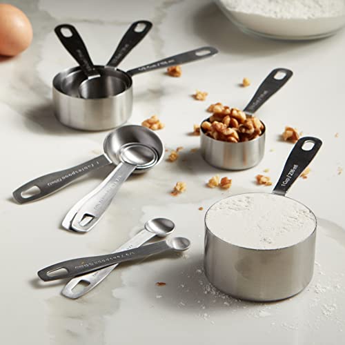 Husmait Stainless Steel Measuring Cups - 5 Piece Heavy Duty Measuring Cup Set With Storage Ring #TOP6