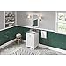 24" White Savino Vanity, Steel Grey Cultured Marble Vanity Top, undermount rectangle bowl