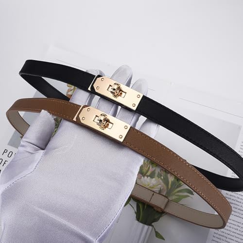 Vintage Women's Waist Belt - Thin Adjustable Decorative Sash Alloy Turn Lock for Dresses, Retro Corset Cincher Belt3