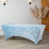 Untitled Copripiumino allungato per lettino da massaggio, rivestimento in velluto, lenzuolo con angoli elasticizzati per tutti i tipi di lettini da massaggio (azzurro, 60 x 180 cm)