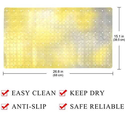 Tapis de bain antidérapant lavable en machine avec ventouses de fixation