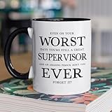 Funny Supervisor Coffee Mug, Best and Worst Supervisor Ever Desk Drinkware, Sarcastic Office Humor Mug for Managers and Team Leaders, Lighthearted Work Coffee Cup