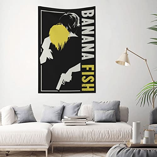 Geamla Anime Banana Fish Tapestry Wall Tapestries Decoration For Bedroom Curtains Dormitory Door 60X40 Inch, Black, One Size #TOP2