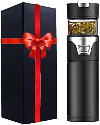 Stainless Steel Men's Tea Bottle Tea Thermos Infuser Bottle for Loose Leaf Leak-Proof Tea Tumbler with Infuser Dual-use Travel Tea Mug with Tea Filter 20 oz