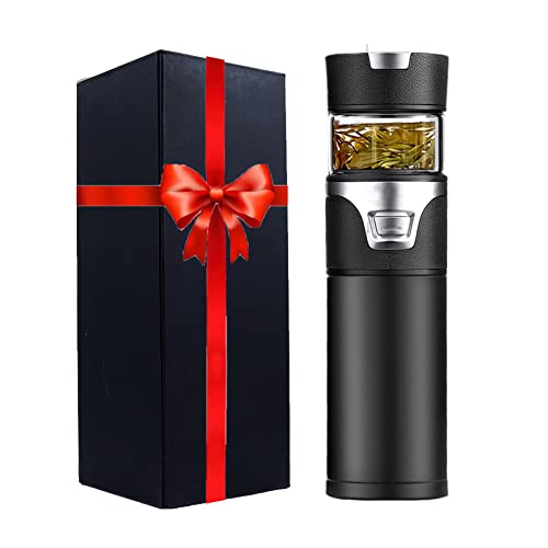 Stainless Steel Men's Tea Bottle Tea Thermos Infuser Bottle For Loose Leaf Leak-Proof Tea Tumbler With Infuser Dual-Use Travel Tea Mug With Tea Filter 20 Oz #TOP28