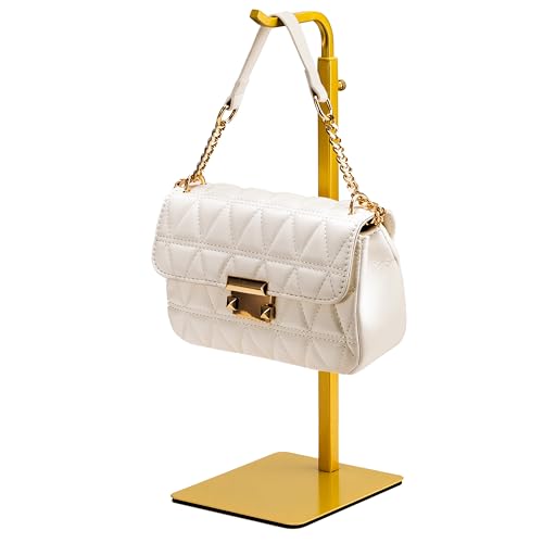Josmimic Purse Holder Handbag Display Stand: Gold Hanger Rack for Bags Purses and Wreath Adjustable Hook Stand for Tabletop Closet and Retail Use for Vendors