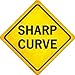 SMART BLONDE Sharp Curve Novelty Metal Crossing Sign CX-468