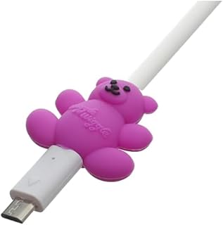 G-Power CB-081 Silicone Cable Bite Protector Designed With Cute Bear Shaped For Charger Cable Protection - Purple