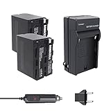 Bonacell 8700mAh 2Pack Replacement NP-F960/ NP-F970 and Charger Kit for Sony DCR-VX2100 HDR-AX2000 FX1 FX7 FX1000 HVR-HD1000U V1U Z1P Z1U Z5U Z7U HXR-MC2000U FS700U and LED Video Light