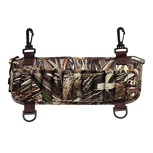 8 Fans Waders Shell Holder,Realtree Max-5 Camo Neoprene Shell Bag with 24 Shell Loops for Marsh Duck Hunting