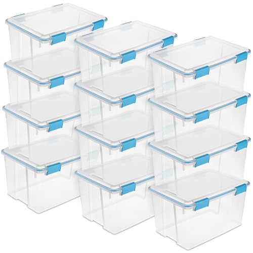 Image of Sterilite Gasket Storage Box with Lids for Home & Office, 54 Quart, 12-Pack