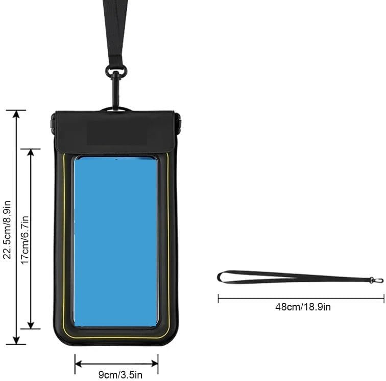 Mobile Phone Waterproof Pouch Max Plus Hook Sponge Floating Swimming Diving Bag(1PCS Black)