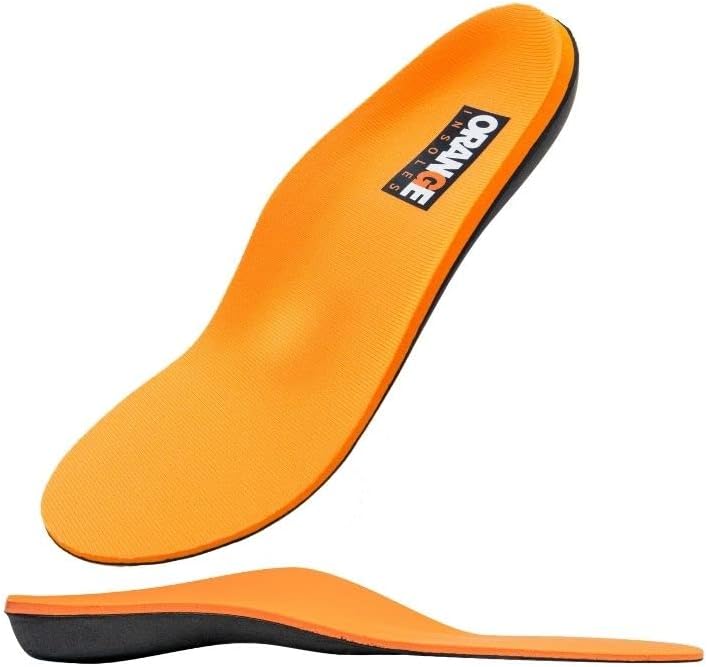 Orange Insoles Full Length H Fits Men's Shoe 11-11.5, Women's 12.5-13 Uses a Heel Cup, Contoured Medial Arch,and Metatarsal pad to Help with Better Alignment and Weight Distribution