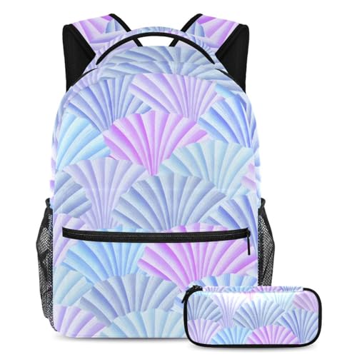 Sac à dos de jour fleurs blanches résistant avec trousse pour organiser les cours étudiants