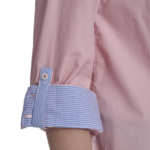 Image of Nautica Women's Button Front Long Sleeve Roll Tab Shirt