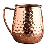 Toyvian Copa Mule de Acero Inoxidable Martillado Taza para Cócteles y Cerveza Ligera y Fácil de Limpiar para Bar Hogar y Exterior