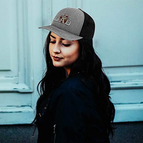 Richardson Trucker Hat Rescue Dad Dogs Cats A Embroidery Polyester Baseball Cap Snapback Heather Grey Black #TOP5