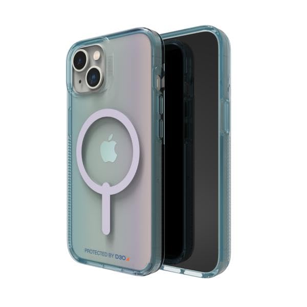 ZAGG Gear4 Milan Snap Case Apple iPhone 14, D30 Drop Protection Up to (13ft│4m), Wireless Charging Compatible, Reinforced Top, Bottom & Edges - Aurora Ombre Blue