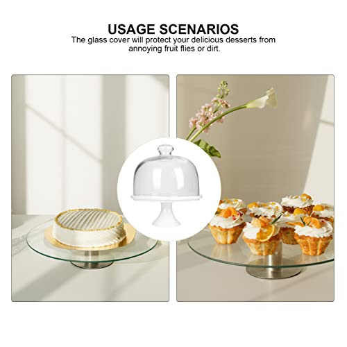 Cake Stand With Glass Dome Lid Cover Footed Cake Plate Server Ceramic Serving Tray Wedding Cake Cake Cheese Platter Cupcake Server Dessert Plate For Birthday Bridal Shower #TOP7