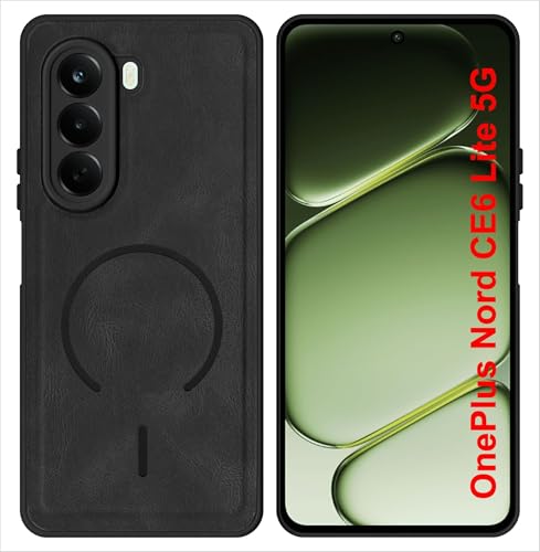 Image of SBMS Back Cover for OnePlus Nord CE6 Lite 5G | Ultra Slim Soft Rubberised Hard Case | Oil Feel Soft Leather Back | Mag-Safe Design (Mag-Safe Not Support) | Camera Protection Case for CE 6 Lite (Black)