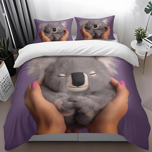 Funda Nordica Cama 135x200cm Juguetes De Peluche Fundas para Edredón,3 Piezas Bedding Juego de Funda de Edredón - Microfibra Funda de Nórdica y 2 Fundas de Almohada 50 X 75 Cm