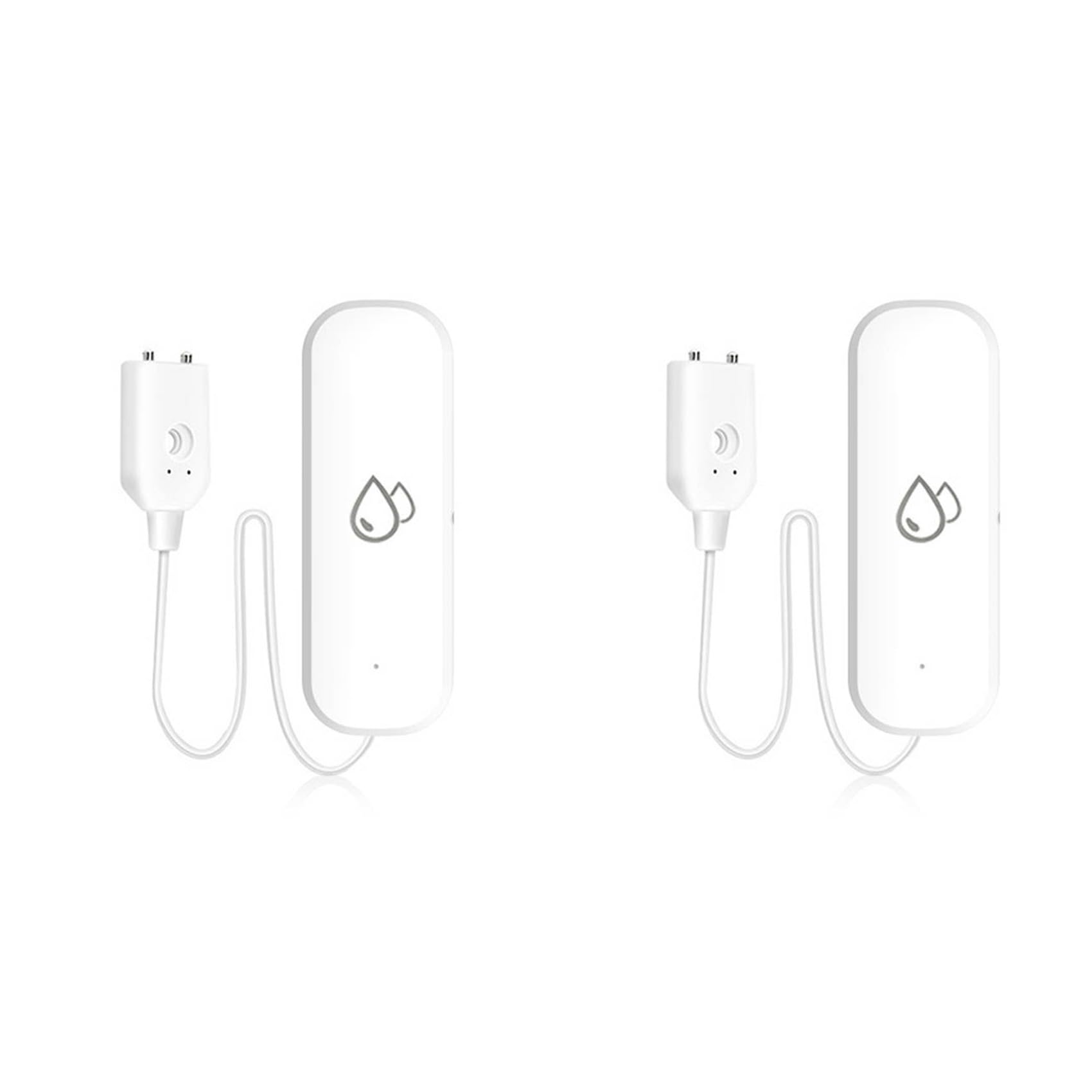 Jnchdghwa White 2X Tuya Wifi Water Sensor Alarm Water Leak Detector Flood Alert Overflow Security Alarm System Works
