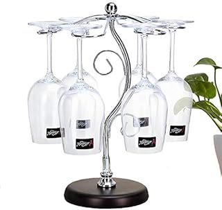 FIAMER Countertop Wine Glass Holder Tabletop Stemware Storage Rack Air Drying System Kitchen Bar Storage Rack Desktop Goblet Storage Rack Metal Glasses Display Stand (13.7in*10.2in*5.9in)