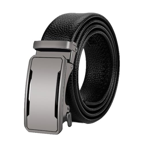 Men's Automatic Buckle Belt, Leather Dress Belt Width 3.5cm, Suitable for Business Casual and Jeans, Men's Gift