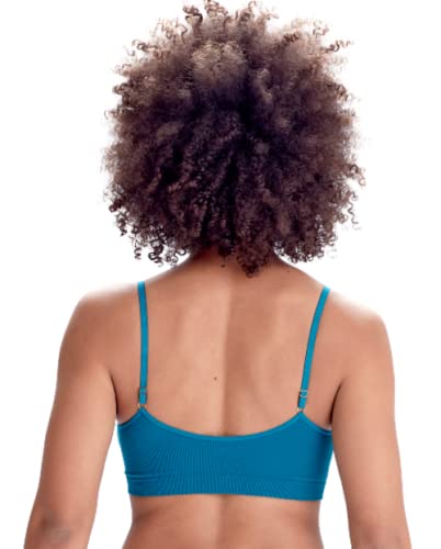 Pretty Polly Women's Eco Wear Wireless Rib Bra- Sustainable- Lounge, Sleep, Work From Home Bralette, Green (Teal), Small/Medium (Us 4-8), 1 Piece #TOP1