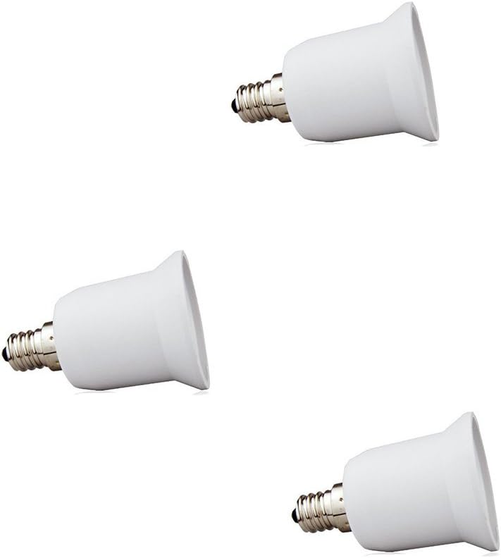 (Pack3) FINELED E12 to E26 Adapter, Candelabra Screw E12 to Medium