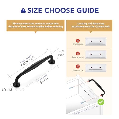 Image of Ravinte 20 Pack 5 Inch Matte Black Kitchen Cabinet Handles Solid Zinc Alloy Cabinet Pulls Cupboard & Drawer Handles
