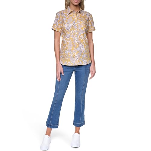 Image of Nautica Women's Button Front Short Sleeve Camp Shirt