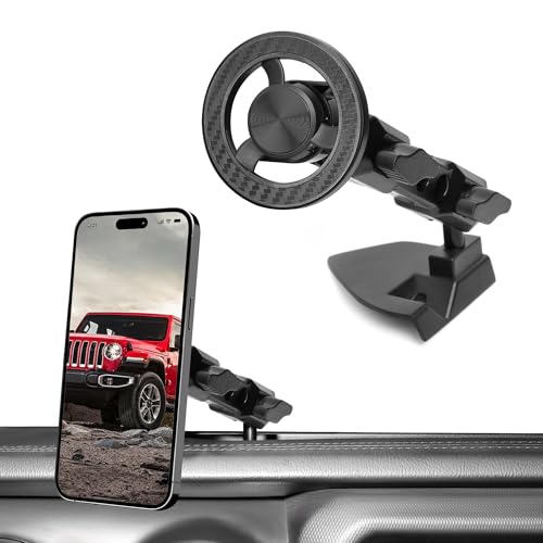 sukemichi Phone Mount for 2018-2023 Jeep Wrangler Dashboard Phone Holder Dash Mount for Jeep Wrangler JL JLU 4XE Jeep Gladiator JT Accessories Magsafe Phone Mount Fit 8.4 Screen