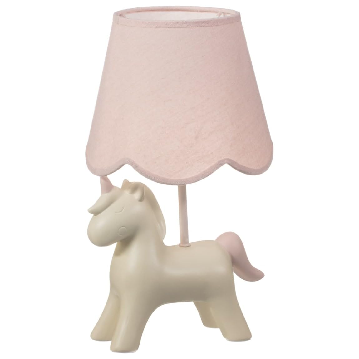 New Unicorn Battery Powered Table Lamp with Pink Shade – Cute White Unicorn Light for Girls Bedroom, Decorative Desk Lamp A-23