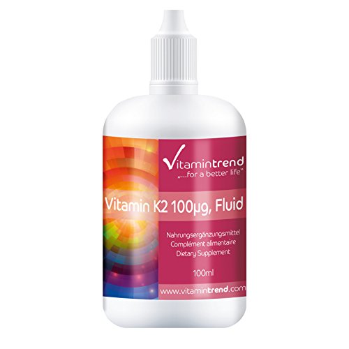 Vitamine K2 vloeistof - 100ml - ! VOOR 11 MAANDEN ! - veganistisch - 100mcg vitamine K2 per 10 druppels - all-trans MK-7