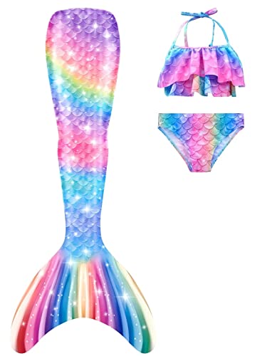 SPEEDEVE 3pc Niños Cola de Sirenas para Halloween Cosplay Día de Navidad, Sin Monoaleta,WPM9,110-120 Cover