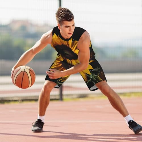 Maillot de basket-ball anti-transpiration ensemble noir homme