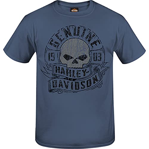 Harley-Davidson Military - Men's Denim Blue Graphic T-Shirt - USAG Wiesbaden | Genuine G Medium