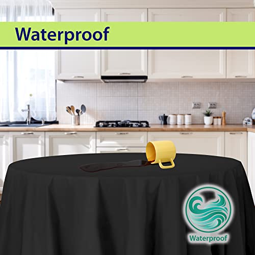 Image of Party Dimensions Black Disposable Plastic Tablecloth for Round Tables (36 Pack) Table Cloths for Parties, Events & Weddings, Indoors & Outdoors, 84 inches, Plastic Table Cover